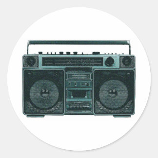 Pegatina Redonda estéreo retro