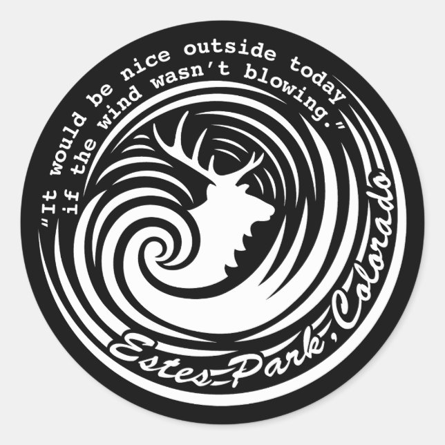 Pegatina Redonda Estes wind black sticker (Anverso)