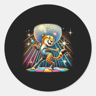 Pegatina Redonda Estética Cheetah Disco Dancer Spooky Dance Kids H