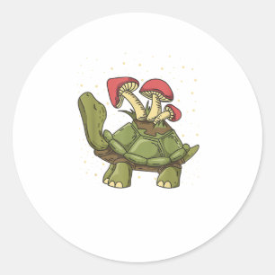 Pegatina Redonda Estética Cottagecore Hongo Tortuga Goblín