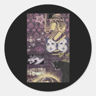 Pegatina Redonda Estética de Whimsigoth sobredimensionada