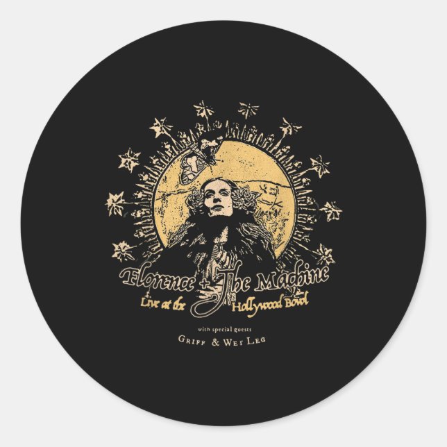 Pegatina Redonda Estética Florencia Machine Vtg (Anverso)