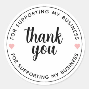 Pegatina Redonda Estética Minimalista blanca Gracias Círculo