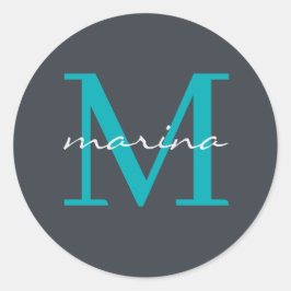 Pegatina Redonda Estilis y monogramado personalizado
