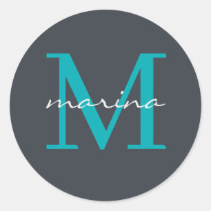 Pegatina Redonda Estilis y monogramado personalizado
