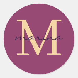 Pegatina Redonda Estilis y monogramado personalizado