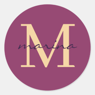 Pegatina Redonda Estilis y monogramado personalizado