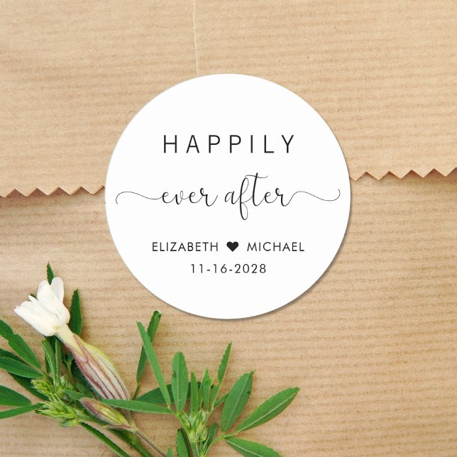 Pegatina Redonda Estilizado, Feliz Desde El Boda (Subido por el creador)