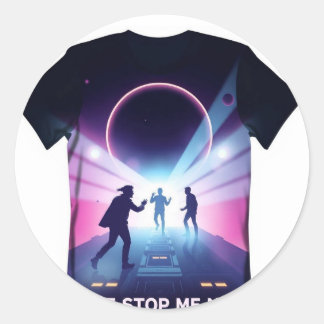 Pegatina Redonda Estilo afrobealdo de la tipografía de tentáculos