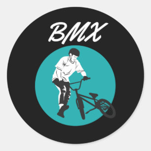 Pegatina Redonda Estilo BMX de Guay Biker Retro