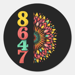 Pegatina Redonda Estilo Boho 86 47 Trump No es mi presidente