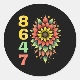 Pegatina Redonda Estilo Boho 86 47 Trump No es mi presidente