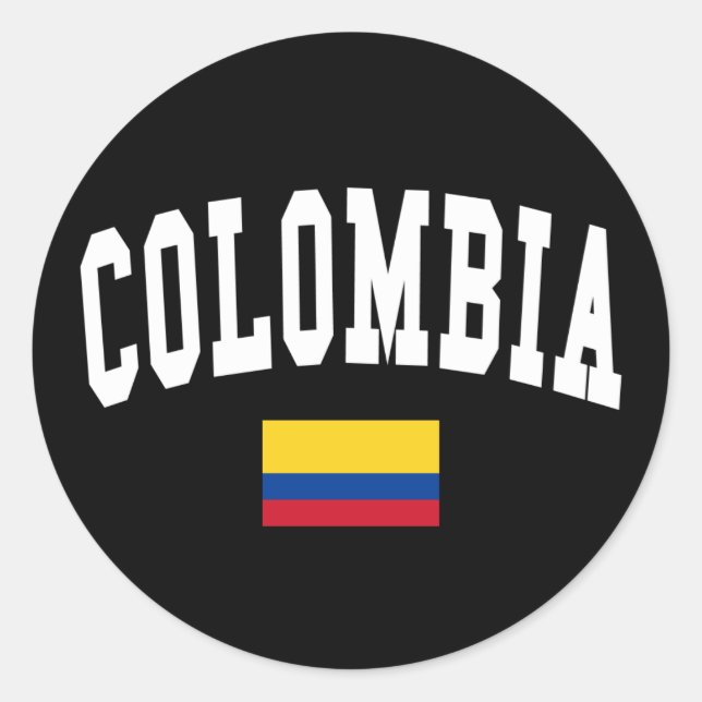 Pegatina Redonda Estilo Colombia (Anverso)