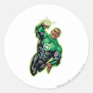 Pegatina Redonda Estilo cómico - volando para arriba