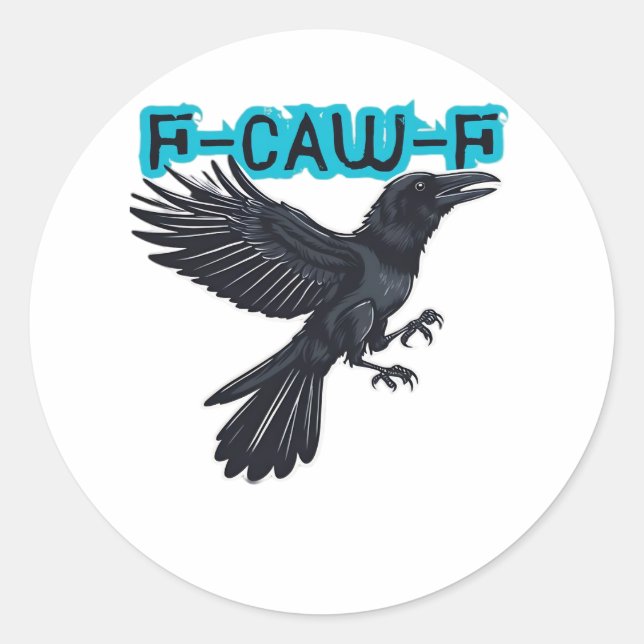 Pegatina Redonda Estilo Creativo Casual F Caw F (Anverso)