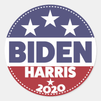 Pegatina Redonda Estilo de botón Biden Harris 2020