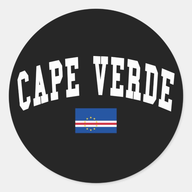 Pegatina Redonda Estilo de Cabo Verde (Anverso)