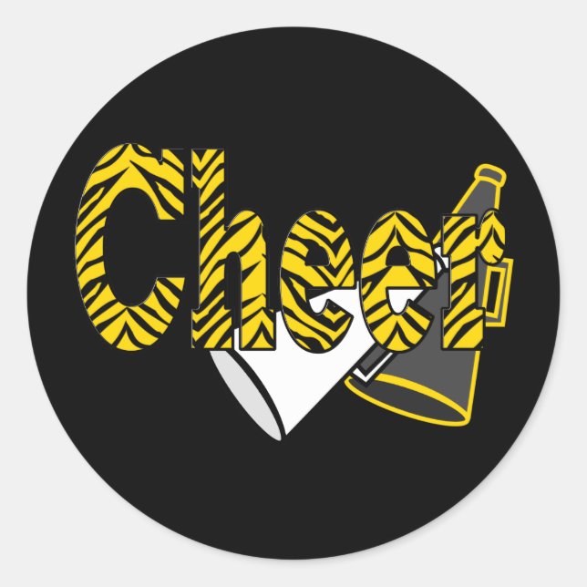 Pegatina Redonda Estilo de cebra alegre (Anverso)