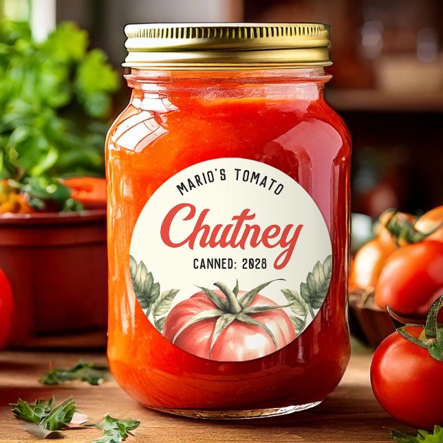 Pegatina Redonda Estilo de cosecha de tomate casero Chutney (Subido por el creador)