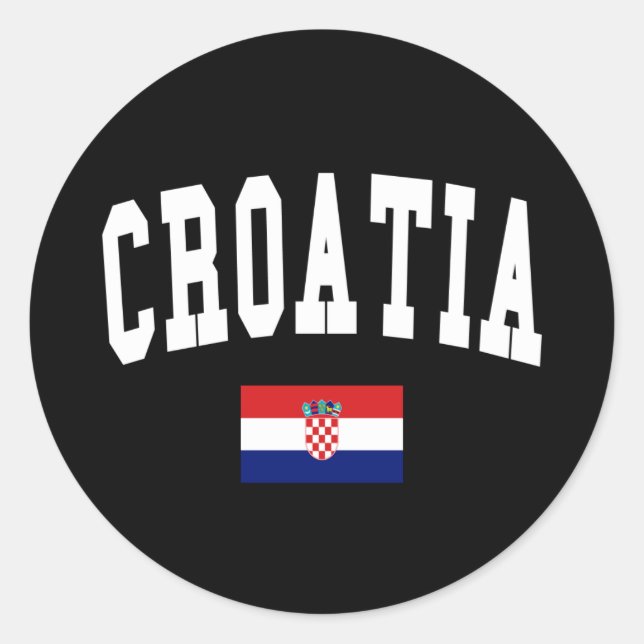 Pegatina Redonda Estilo de Croacia (Anverso)