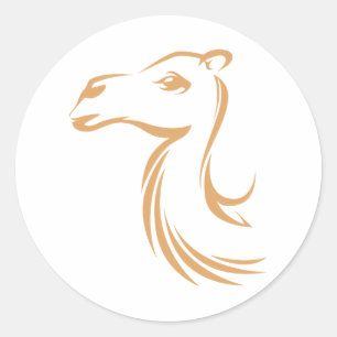 Pegatina Redonda Estilo de dibujo de color