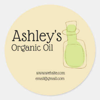 Pegatina Redonda Estilo de diseño de aceite orgánico personalizado