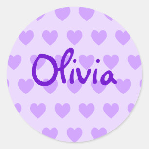 Pegatina Redonda Estilo de escritura a mano personalizada Corazones