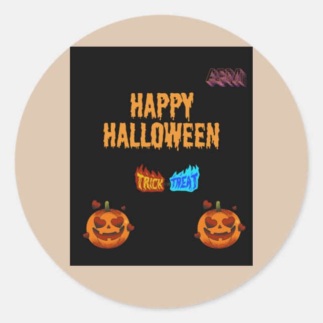 Pegatina Redonda Estilo de Halloween (Anverso)