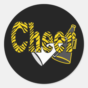 Pegatina Redonda Estilo de la cebra de la alegría