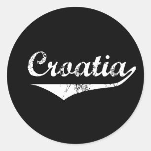 Pegatina Redonda Estilo de la revolución de Croacia