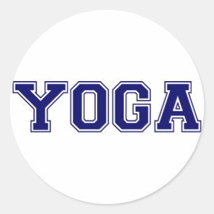 Pegatina Redonda Estilo de la universidad de la yoga