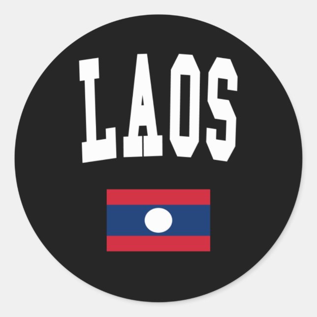 Pegatina Redonda Estilo de Laos (Anverso)