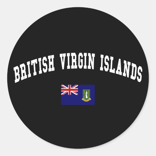 Pegatina Redonda Estilo de las Islas Vírgenes Británicas (Anverso)