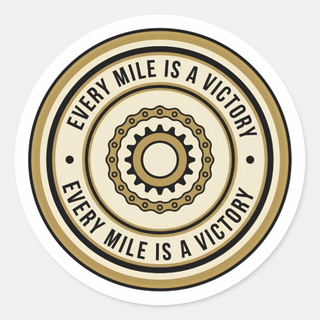 Pegatina Redonda Estilo de logro de distancia en motocicleta (Anverso)