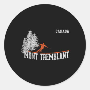 Pegatina Redonda Estilo de los 80 Mont Tremblant Can. Esquí Antiguo