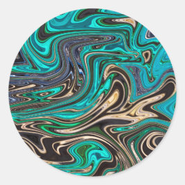 Pegatina Redonda Estilo de mármol espléndido - Paraíso