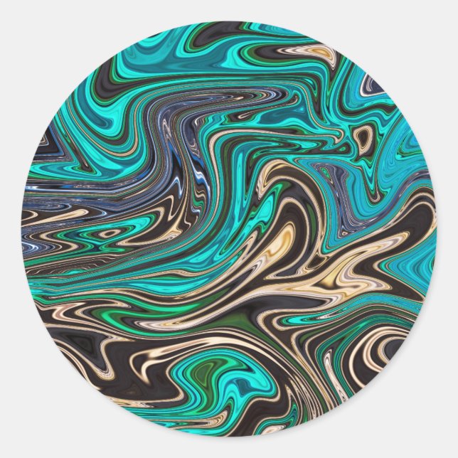 Pegatina Redonda Estilo de mármol espléndido - Paraíso (Anverso)