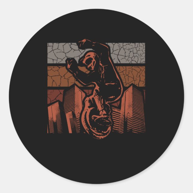 Pegatina Redonda Estilo de monórelo de EUC urbano (Anverso)