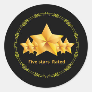 Pegatina Redonda estilo de pulsera de cinco estrellas