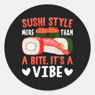 Pegatina Redonda Estilo de sushi más que un bocado