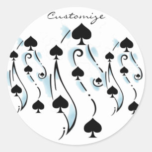 Pegatina Redonda Estilo de tatuaje de espadas negras Thunder_Cove