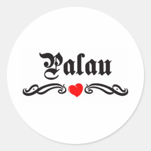 Pegatina Redonda Estilo de tatuaje de Papúa Nueva Guinea