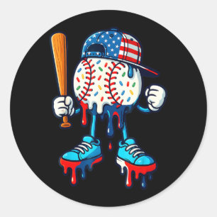 Pegatina Redonda Estilo de Vida de Béisbol 101 Ropa Juvenil Drip