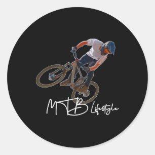 Pegatina Redonda Estilo de vida de bicicleta de montaña Mtb Bicicle