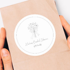 Pegatina Redonda Estilo Dibujado a Mano Casual Floral Fresco Desayu