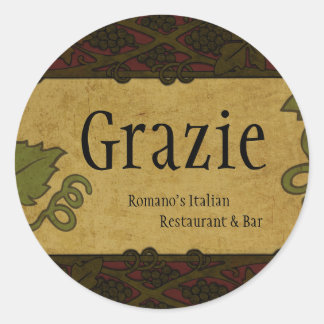 Pegatina Redonda Estilo italiano - Restaurante/tienda Añadir Pegati