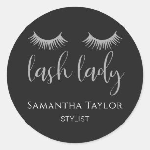Pegatina Redonda Estilo Lash Lady Lashes