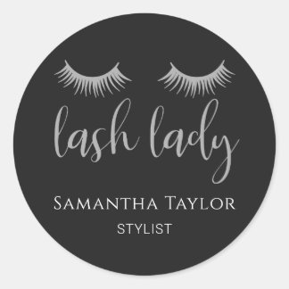Pegatina Redonda Estilo Lash Lady Lashes
