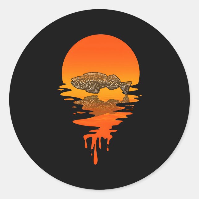 Pegatina Redonda Estilo Lingcod (Anverso)