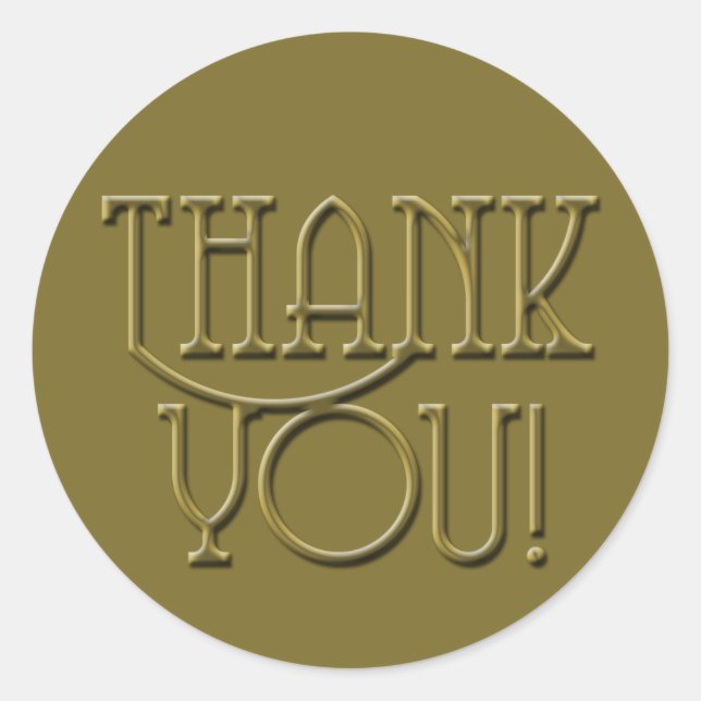Pegatina Redonda Estilo Medalla de Oro Gracias Pegatinas (Anverso)